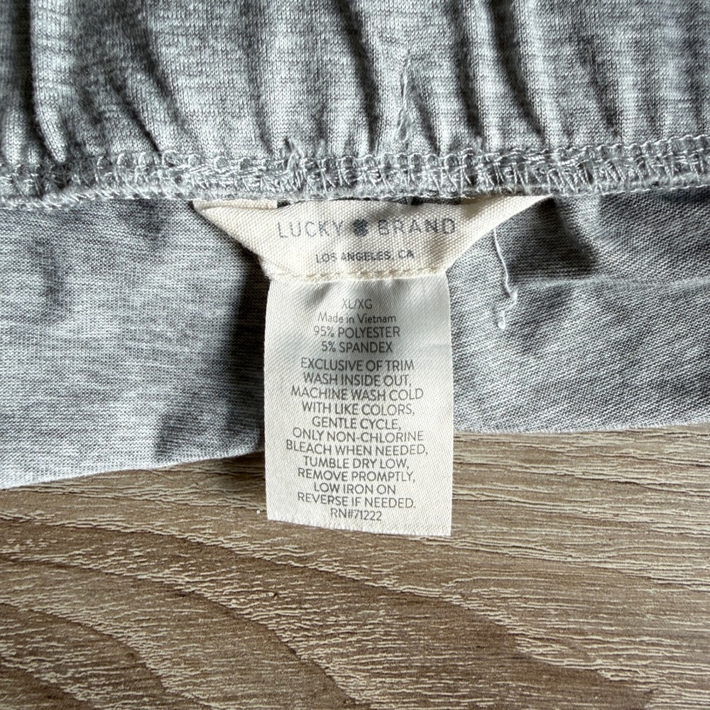Lucky Brand Womens XL‎ Heather Gray Lounge Pajama Pants Drawstring Straight Leg - Picture 3 of 5
